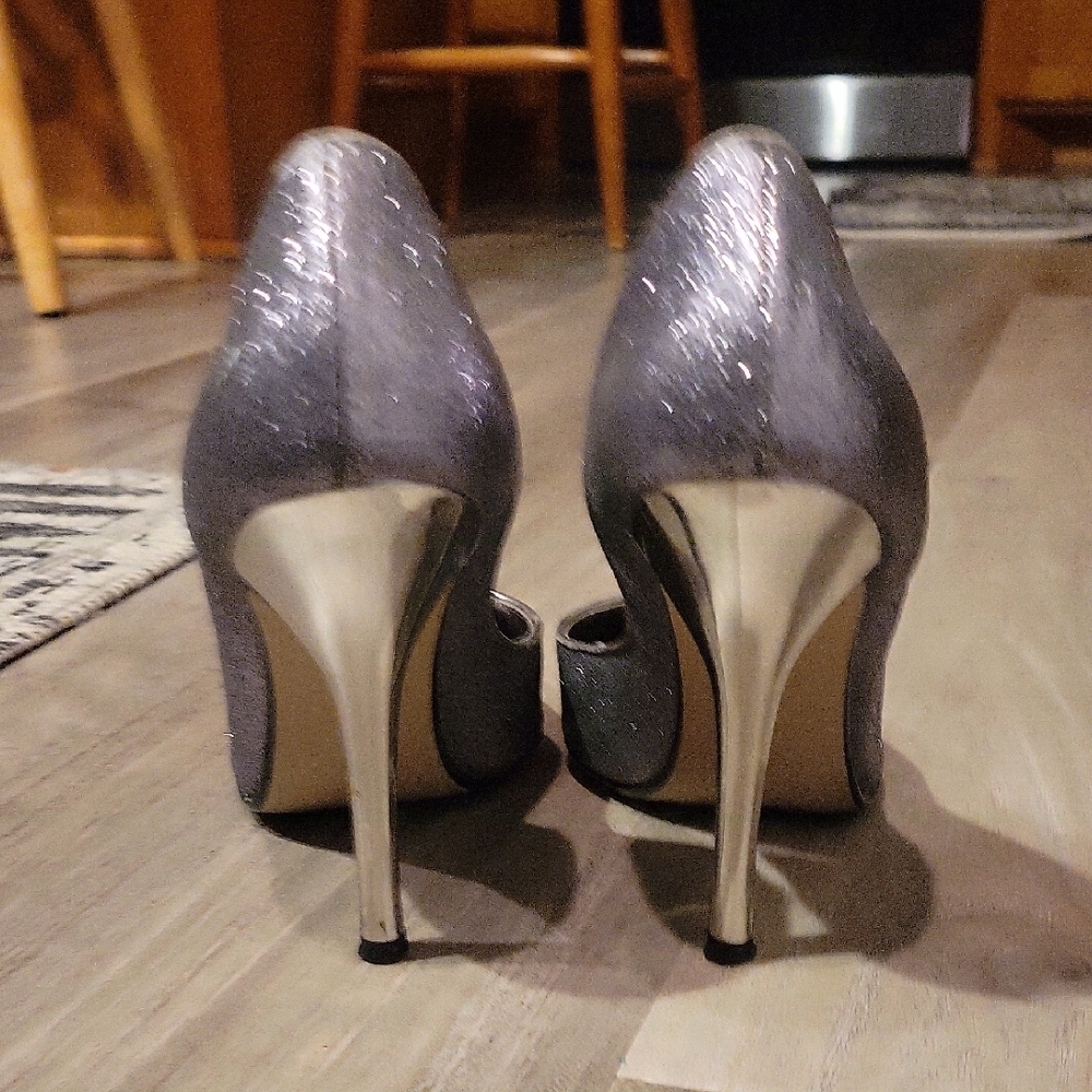 Guess Women's Sparkling Silver Heels - Picture 3 of 5